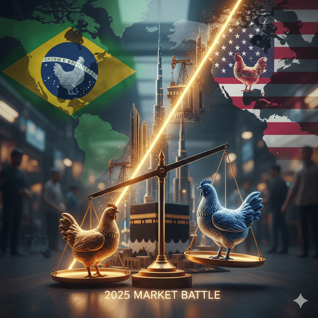 Brazil vs US chicken exports competing in the Middle East poultry market