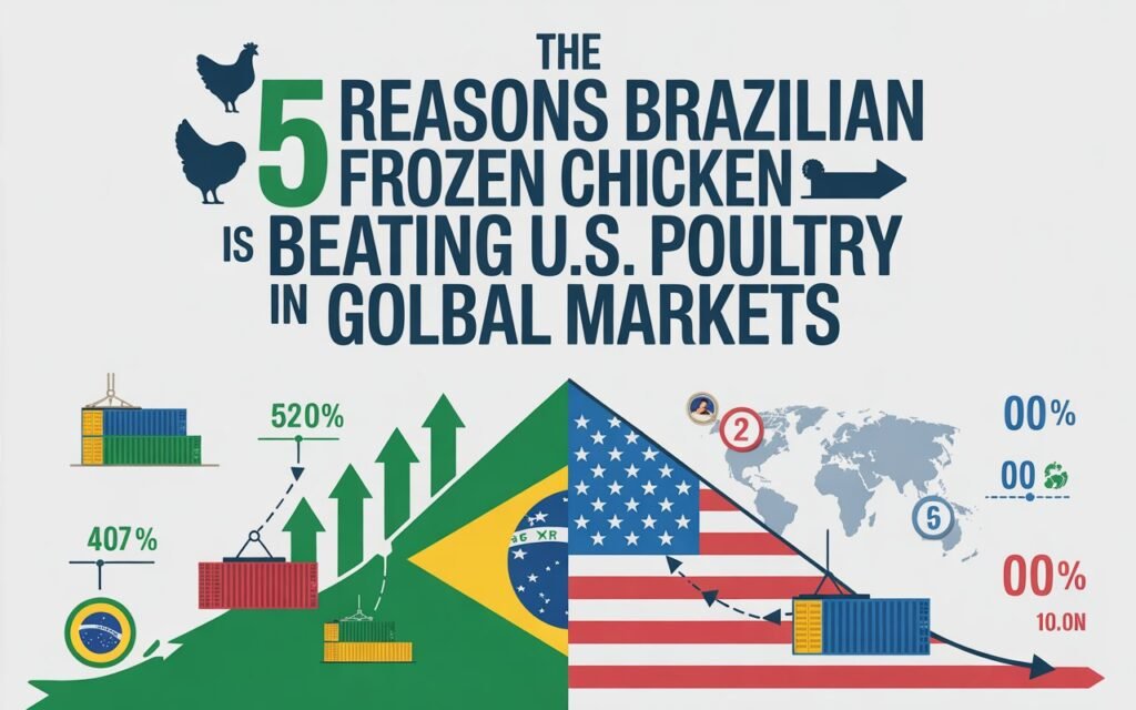 Brazilian frozen chicken exports leading global poultry markets in 2026